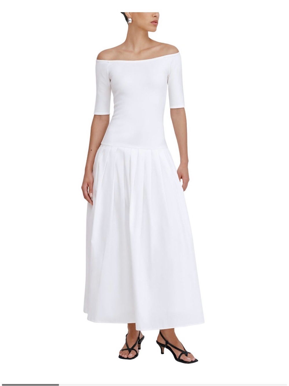 Off-Shoulder White Maxi Skirt Dress - Classic Women's Maxi new size L